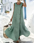 Vestido con contraste en el lateral y botones