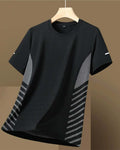 Camiseta de hombre de tejido «ice silk» con franjas laterales