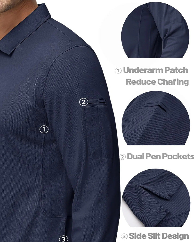 Camiseta polo de manga larga de estilo casual
