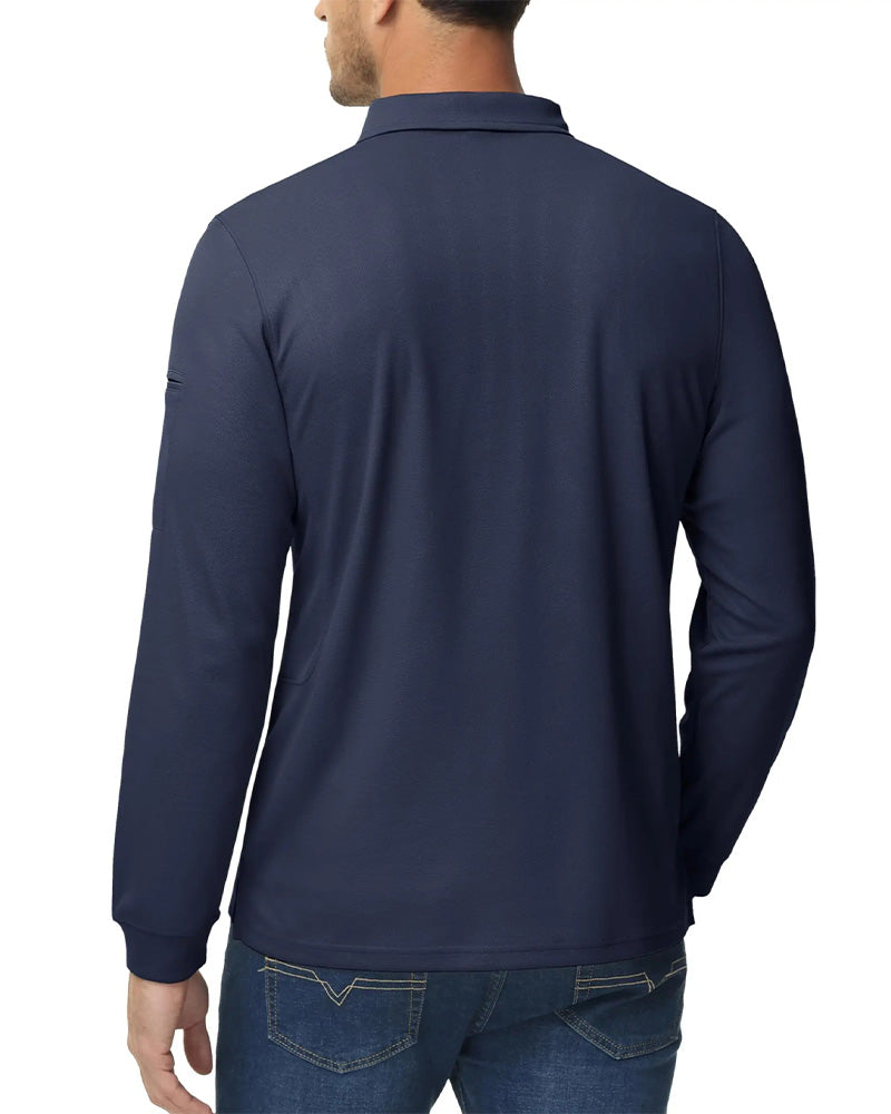 Camiseta polo de manga larga de estilo casual