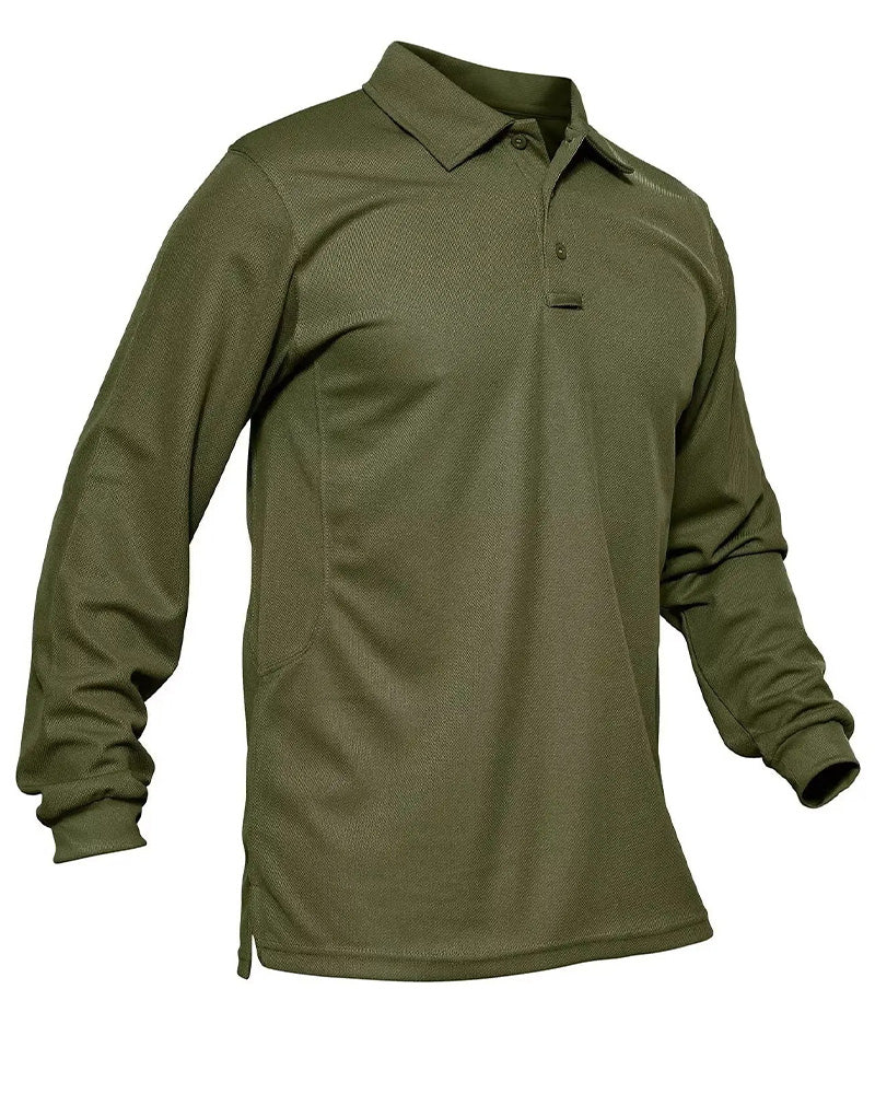 Camiseta polo de manga larga de estilo casual