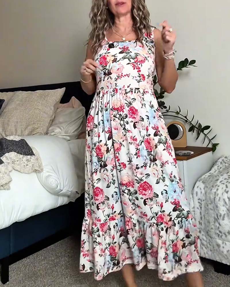 Vestido a rayas con falda amplia