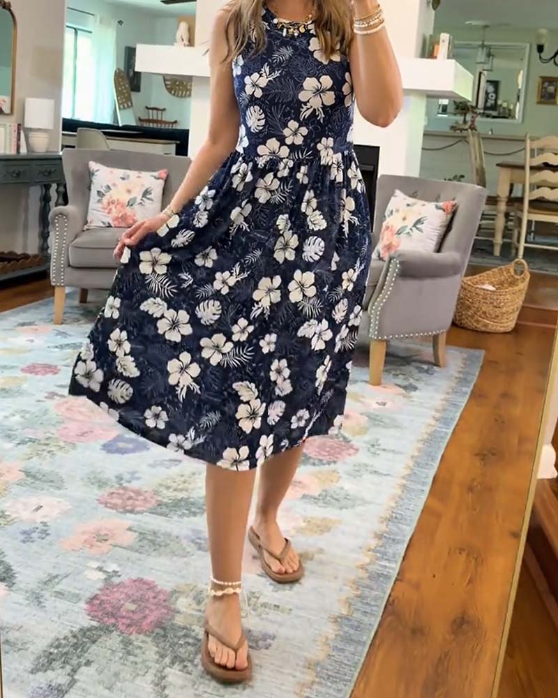Vestido a rayas con falda amplia
