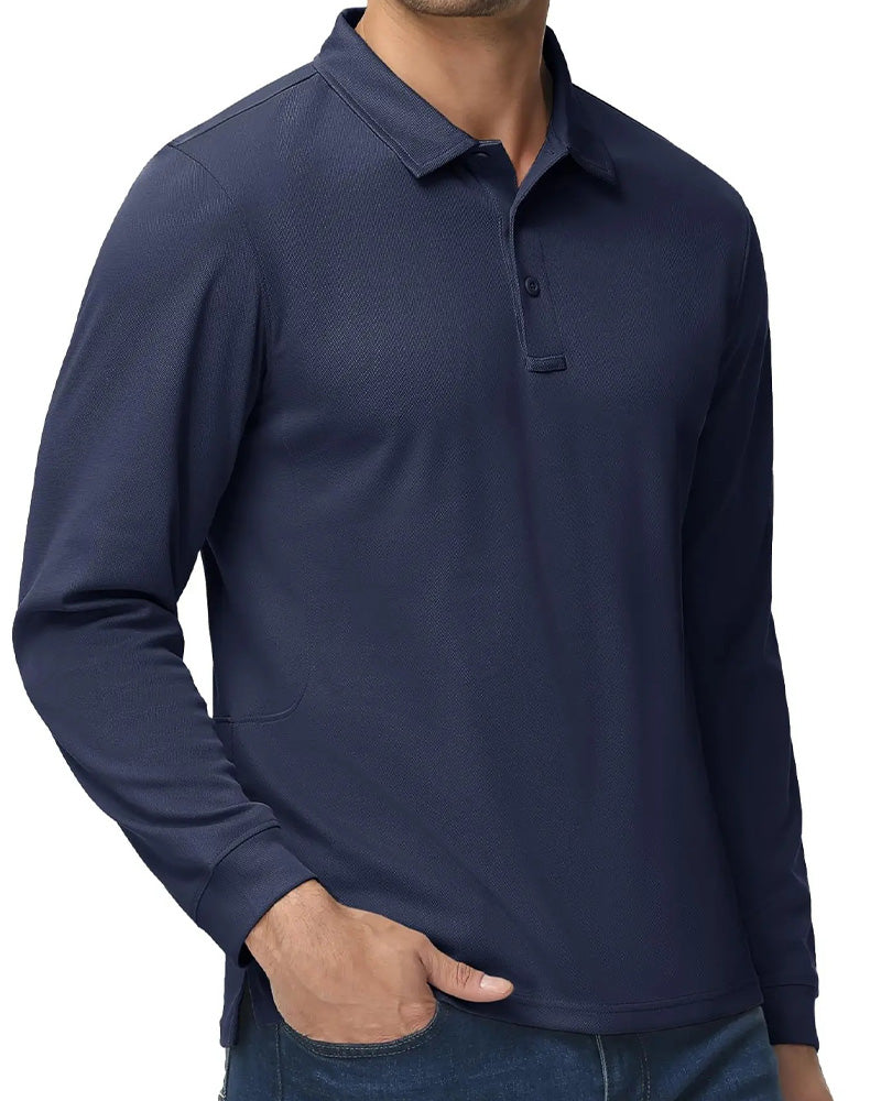 Camiseta polo de manga larga de estilo casual
