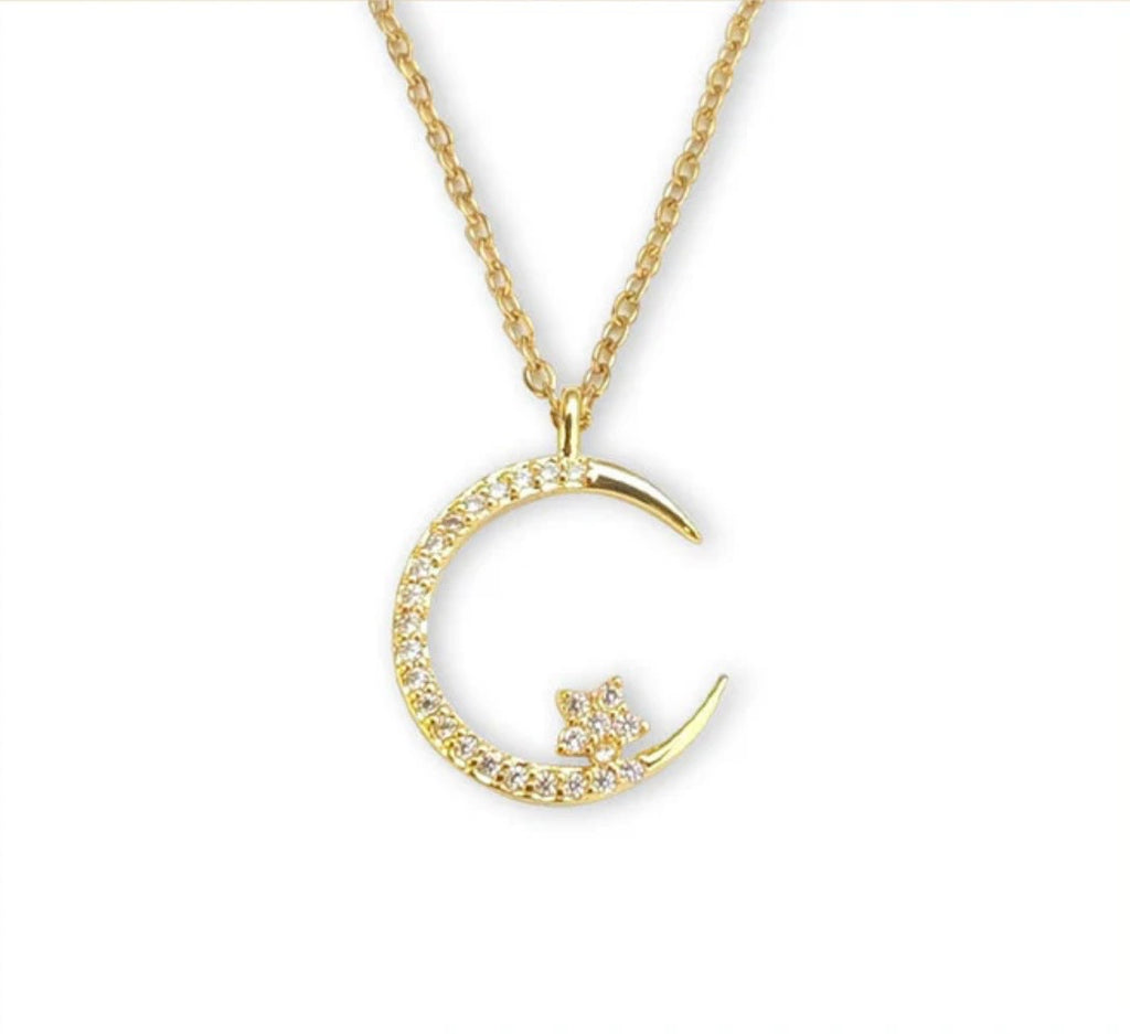 Collar de luna y estrella brillante