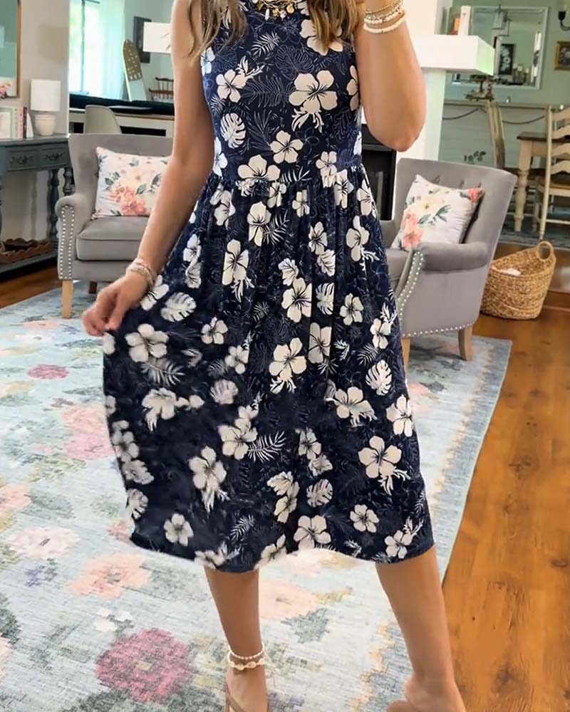 Vestido a rayas con falda amplia