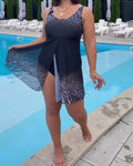 Traje de baño con capa y brillo