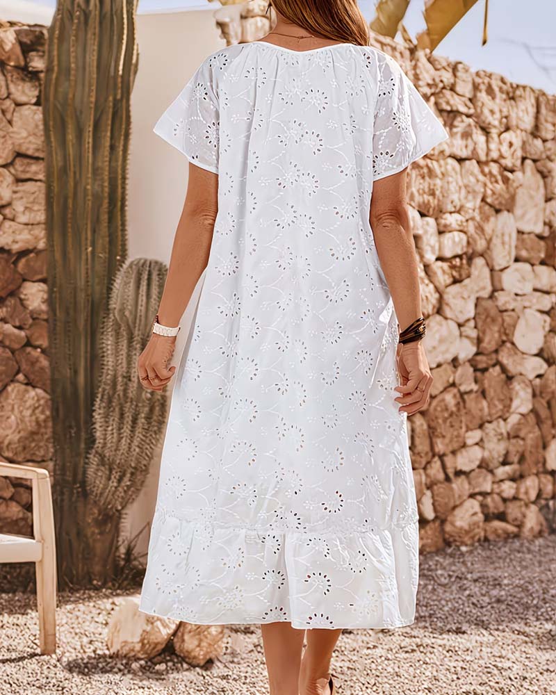 Vestido con escote cuadrado, mangas de murciélago y largo maxi