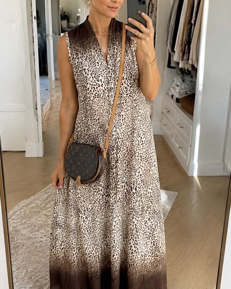 Vestido con estampado de leopardo degradado